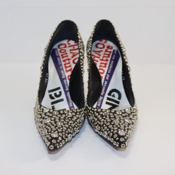 Versace Couture Studded Leather Heels Black EU36 / US 6 - Picture 3 of 7